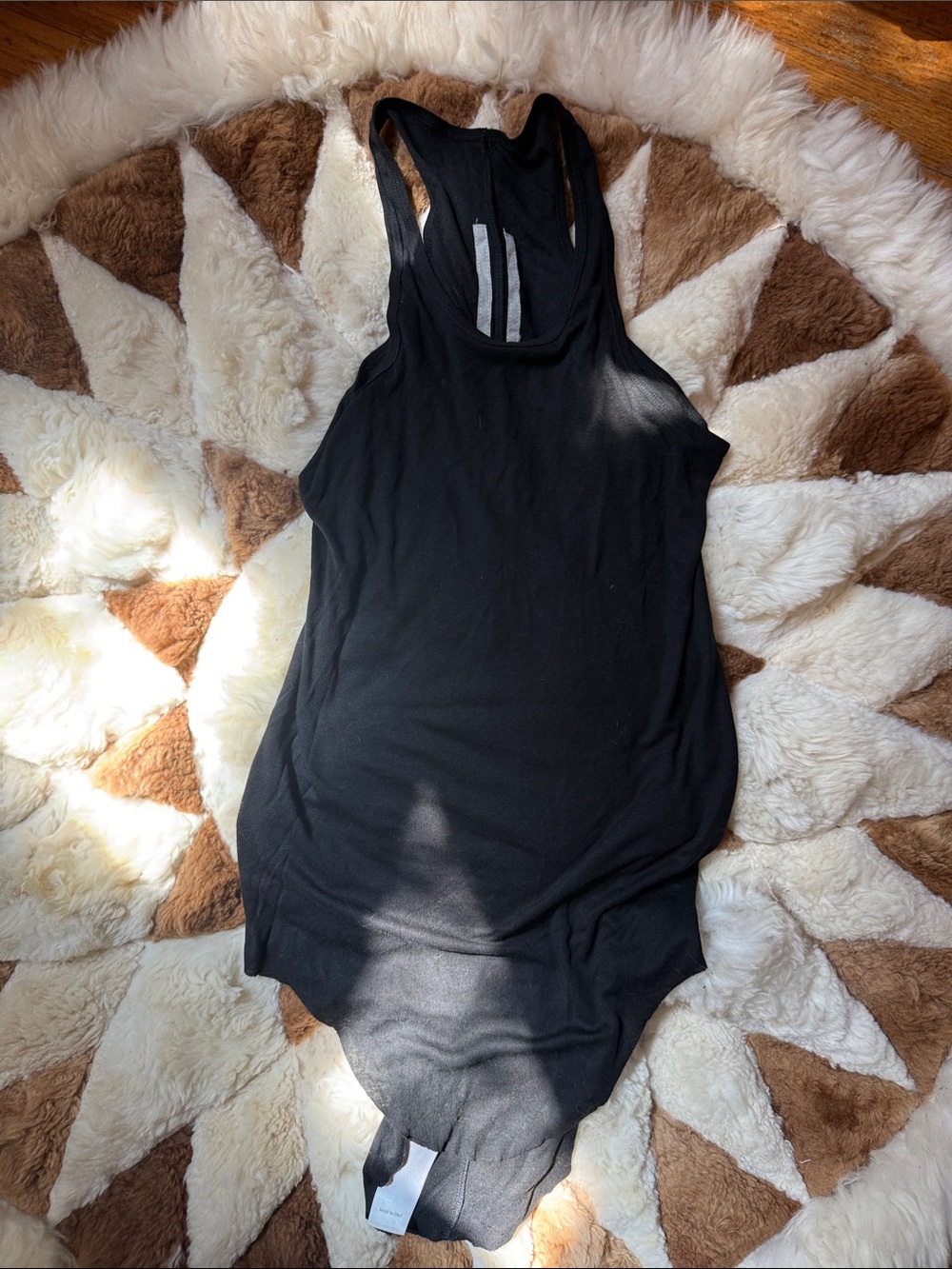 Black Racerback Tank Top Rick Owen’s DRKSHDW raw edges